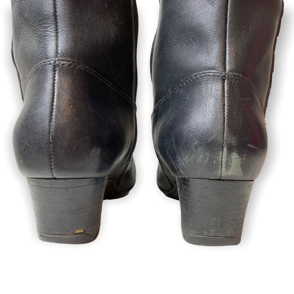 Clarks Artisan Cardy Black Leather Knee High Block Heel Boots - Picture 7 of 12